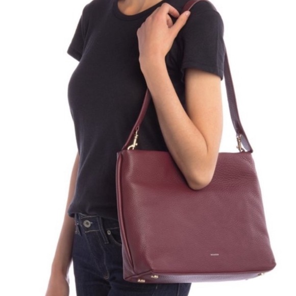 Skagen Mikkeline Burgundy Leather Handbag with Matching Wallet - Picture 13 of 13